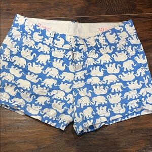 Lilly Pulitzer Callahan Blue Elephant Print Shorts